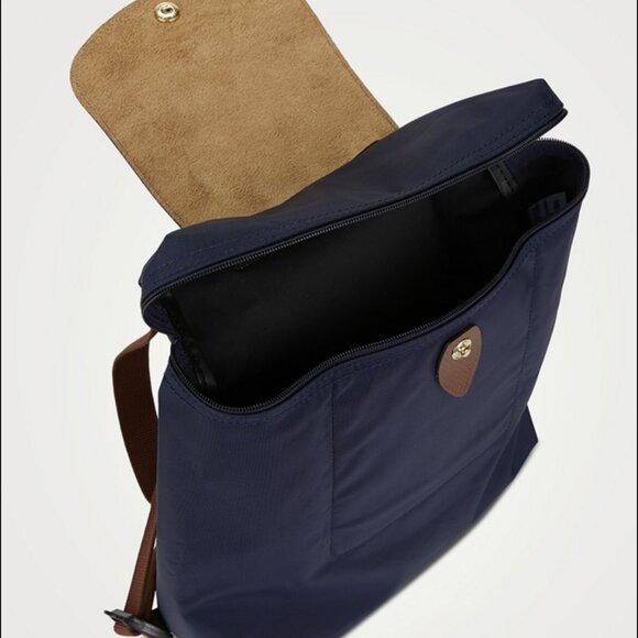 NEW LONGCHAMP LE PLIAGE ORIGINAL BACKPACK LEATHER CANVAS BLACK - Picture 4 of 7